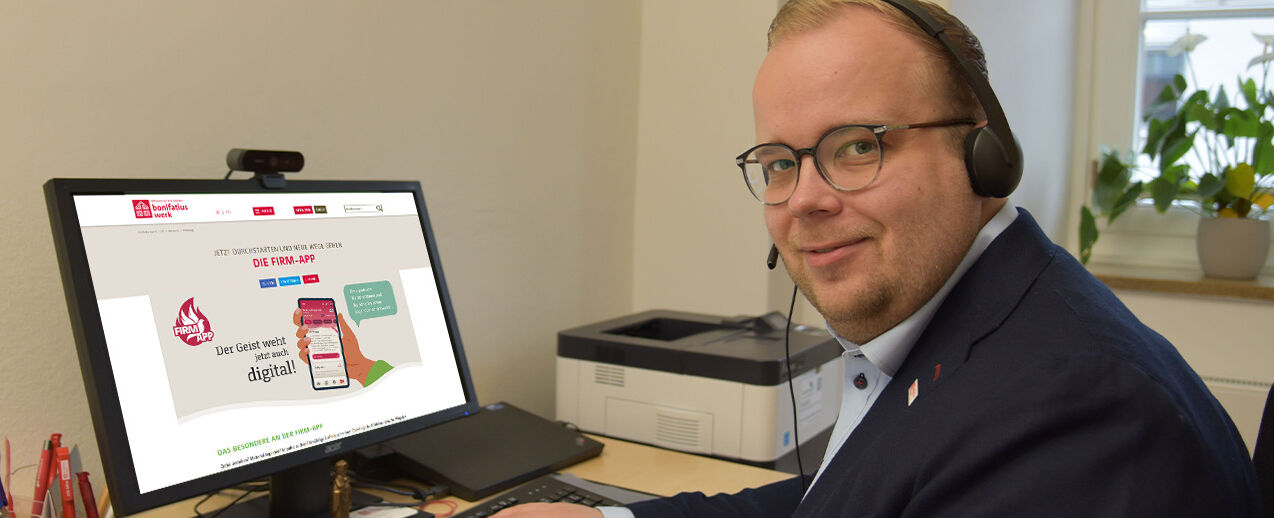 Julian Heese, Leiter der missionarischen und diakonischen Pastoral beim Bonifatiuswerk war maßgeblich an der Entwicklung der Firm-App beteiligt. (Foto: Oliver Gierens)