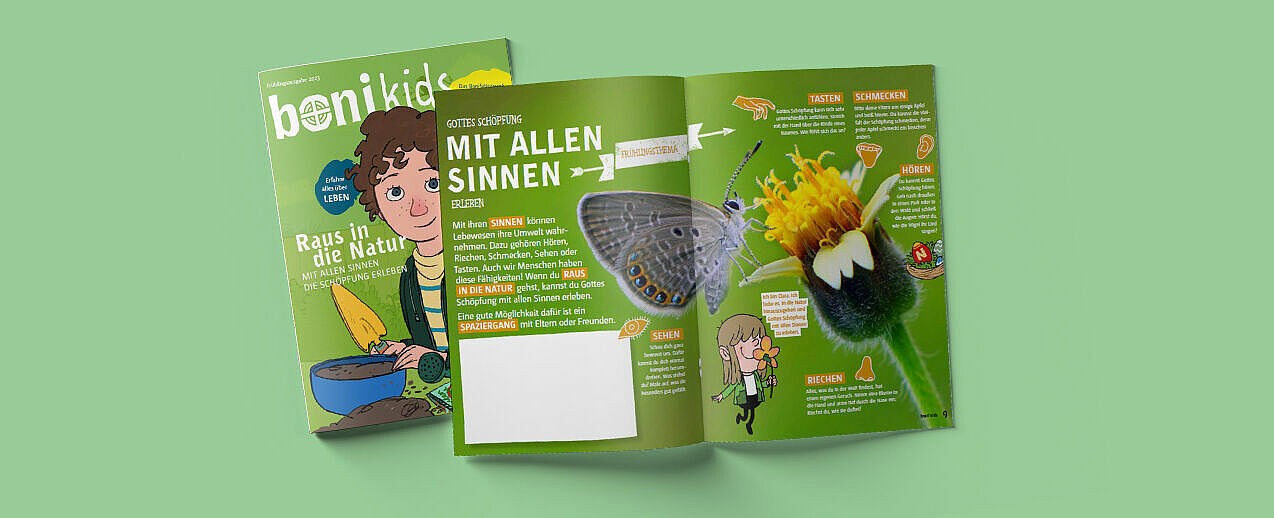 Die aktuelle Ausgabe der Kinderzeitschrift "bonikids" vom Bonifatiuswerk.