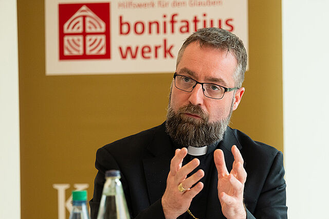 Fredrik Hansen, Bischof von Oslo, bei der Bilanz-Pressekonferenz des Bonifatiuswerkes am 4. Juni 2025. Foto: Matthias Band