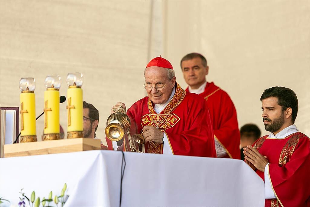 Kardinal Christoph Schönborn (li.) leitete die Zeremonie. Foto: Elena Kovpak-Olev Mihkelma