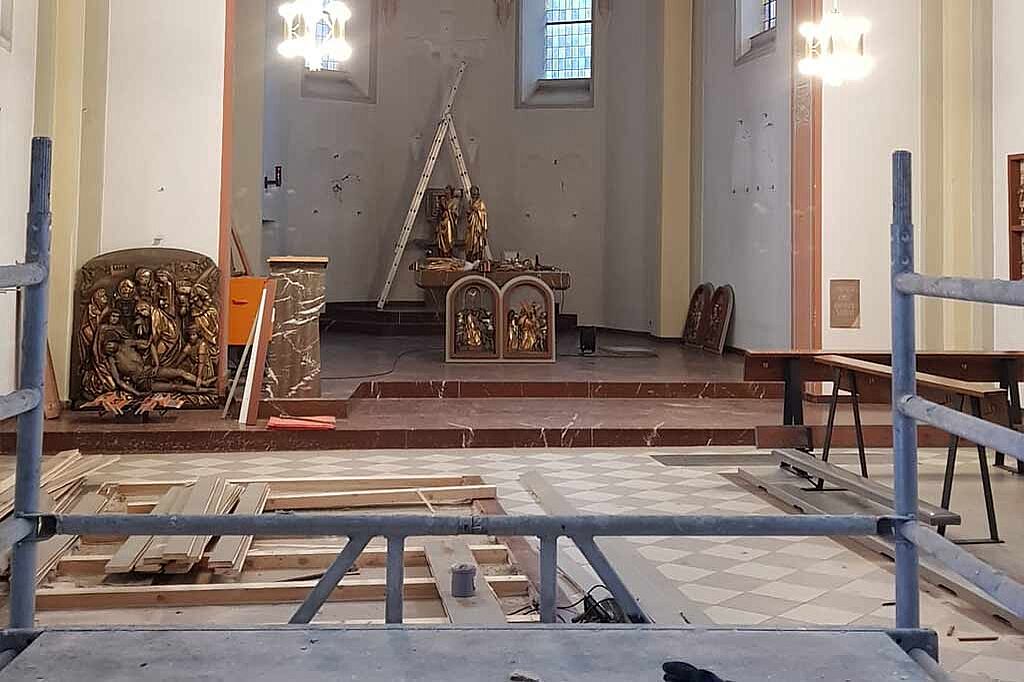 Die Kirche wurden für den Umbau fast komplett leergeräumt. (Foto: Pia Schröter)
