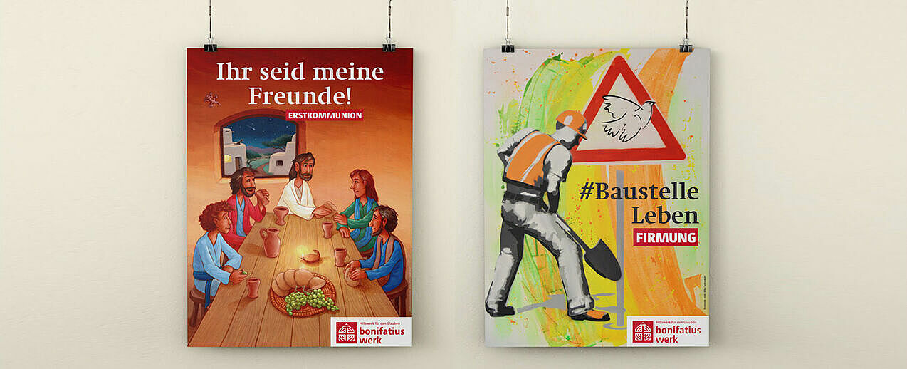 "Ihr seid meine Freunde!" und "#Baustelle Leben" lauten die Leitworte der Erstkommunion- und Firmaktion 2026 des Bonifatiuswerkes.