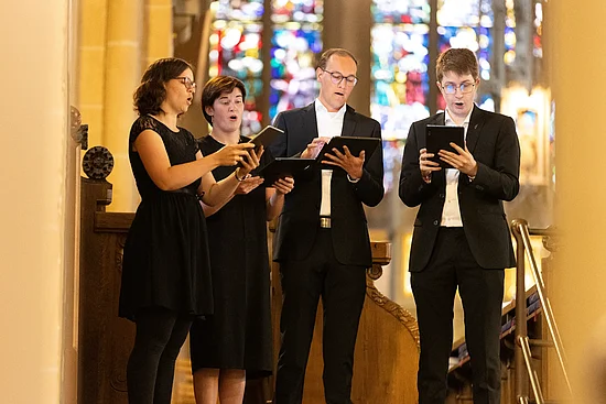 Das Paderborner Vokalquartett „Suono di sorgente“. Foto: Hartmut Salzmann