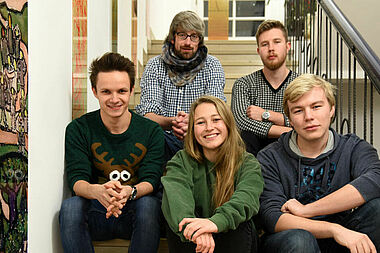 David Gorny, Matthias Hein, pastoraler Begleiter, Elisa Lunnebach, Lukas und Simon (v.l.) Foto: Theresa Meier