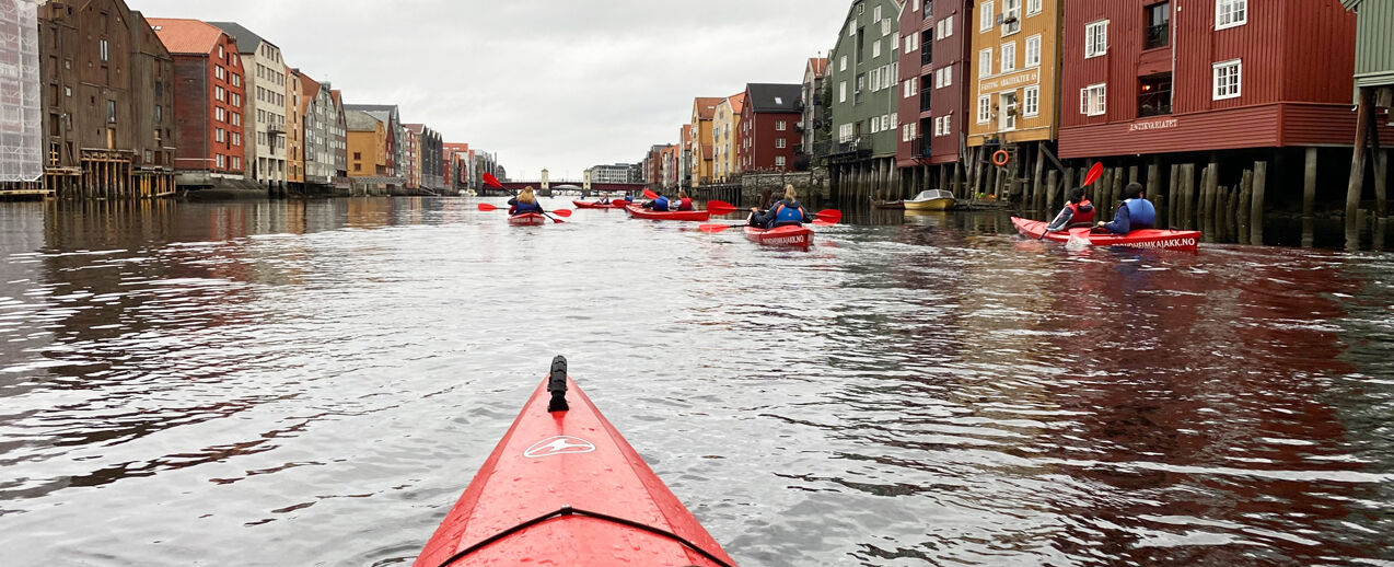 Perspektivwechsel mit dem "Praktikum im Norden": Eine Kanutour auf der Nidelva in Trondheim. (Foto: Jonas Selter)