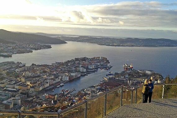 Ausblick über Bergen vom Berg Floyen.