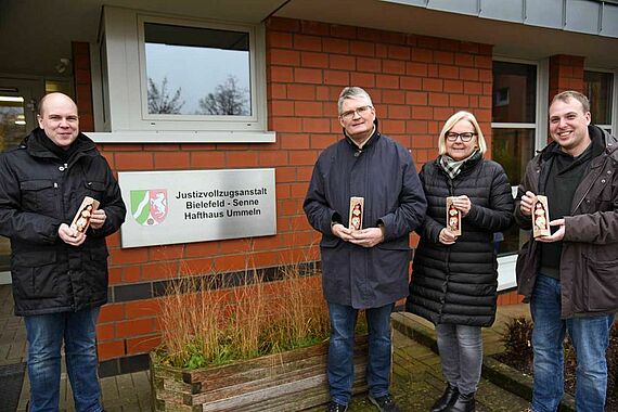 Simon Rüffin, Bonifatiuswerk (v. l.), Michael Waterböhr, Kerstin Höltkemeyer-Schwick, Mirko Wiedeking. (Foto: Sr. Theresita M. Müller)