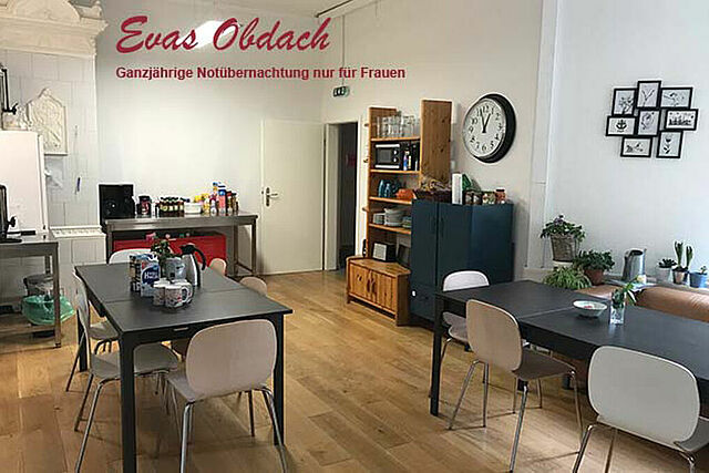 Die Notübernachtung "Evas Obdach" bietet den wohnungslosen Frauen eine vorübergehende Unterkunft und warme Mahlzeiten. (Foto: SkF Berlin)