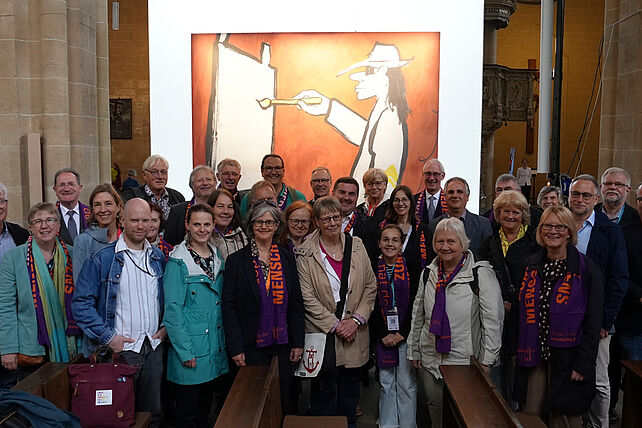 Das Zentralkomitee der deutschen Katholiken in der Ausstellung "Udos 10 Gebote" in der St. Severi Kirche in Erfurt. Foto: Pia Wittek
