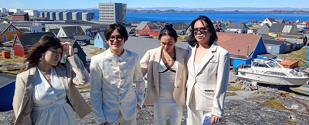 Gestärkt im Glauben (von links): Allanise, Adrian, Carolina und Kaer nach ihrer Firmung in der Pfarrei Christus-König in Nuuk auf Grönland. (Foto: Père Jérôme de la Roulière)