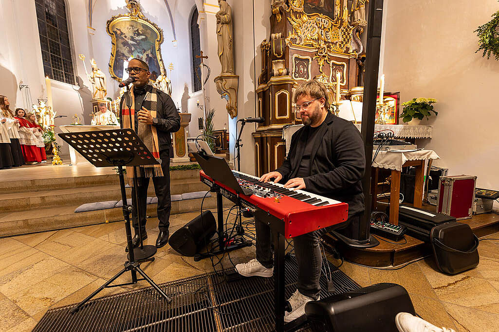 Gospel-Sänger Kirk Smith und Pianist Lars Peter.