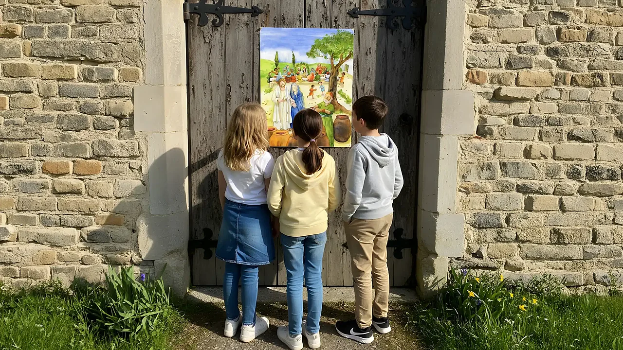 "Unser Fest mit Jesus" wird die Erstkommunionkinder im Jahr 2027 begleiten. Foto: KI generiert)
