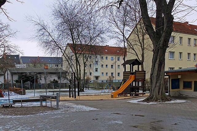 Die Kindertagesstätte "Geschwister Scholl" in Aschersleben. Foto: Twents