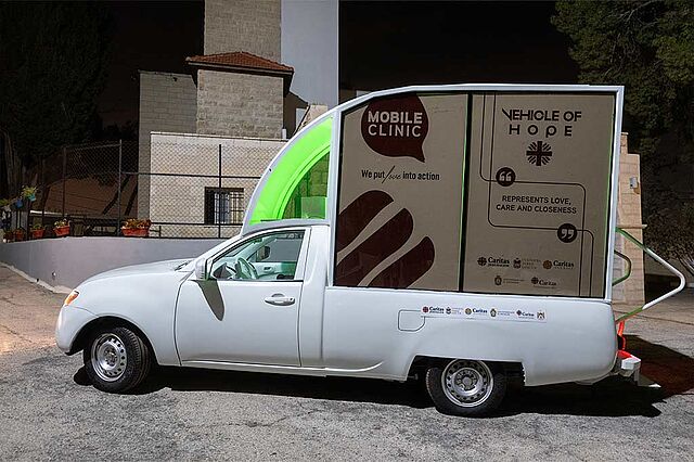 Kommt in Gaza zum Einsatz: das ehemalige Papamobil von Papst Franziskus. Foto: vehicleofhope.org