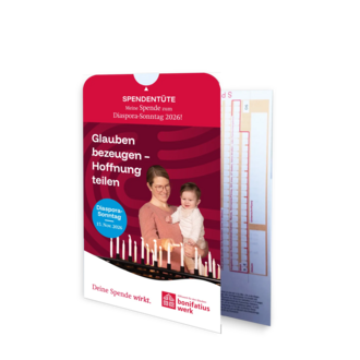 Spendentüte/Info-Flyer zur Diaspora-Aktion 2026