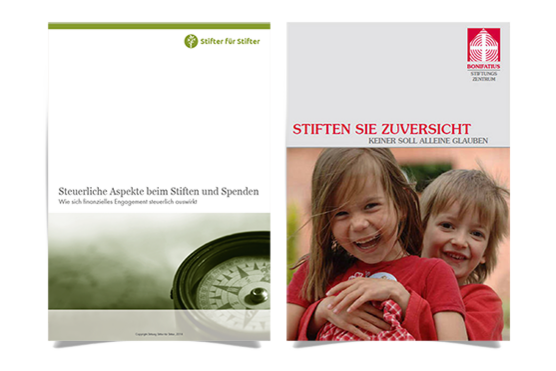 Informationsbroschüren zum Thema Stiften