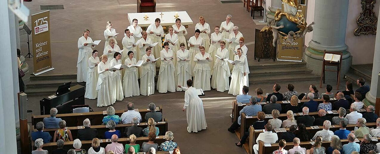 Das Konzert des lettischen BALTA-Chores hat 600 Zuschauer in der Paderborner Marktkirche begeistert. (Foto: Matthias Band)