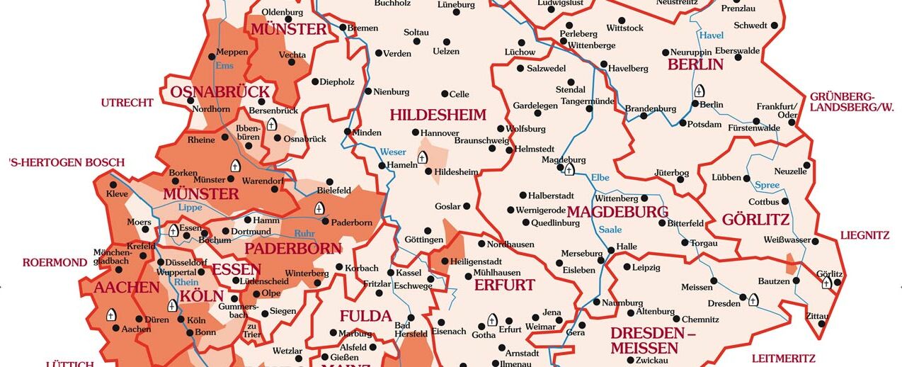 Karte: Katholische Diaspora in Deutschland