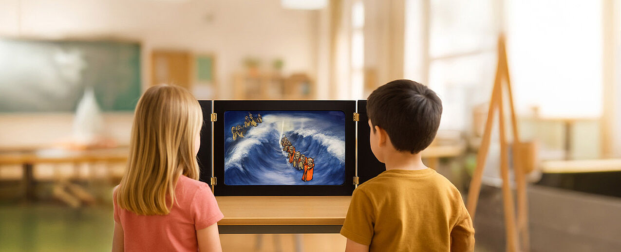 Mit dem Kamishibai werden biblische Geschichten lebendig. (Foto: Hartmut Salzmann)