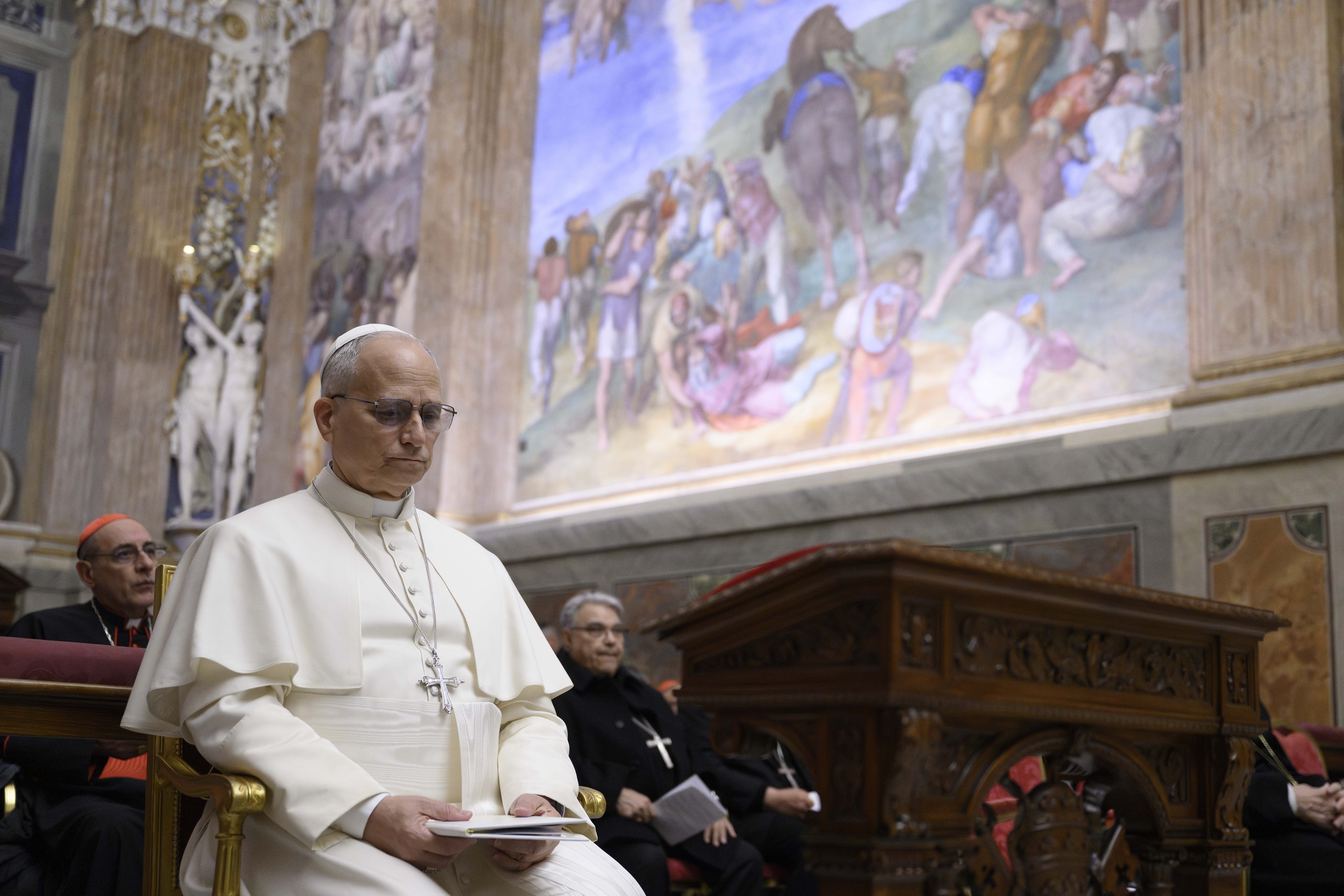 In der Paulinischen Kapelle im Apostolischen Palast finden die diesjährigen Fastenexerzitien unter Leitung von Bischof Erik Varden statt. (Foto: Vatican Media)