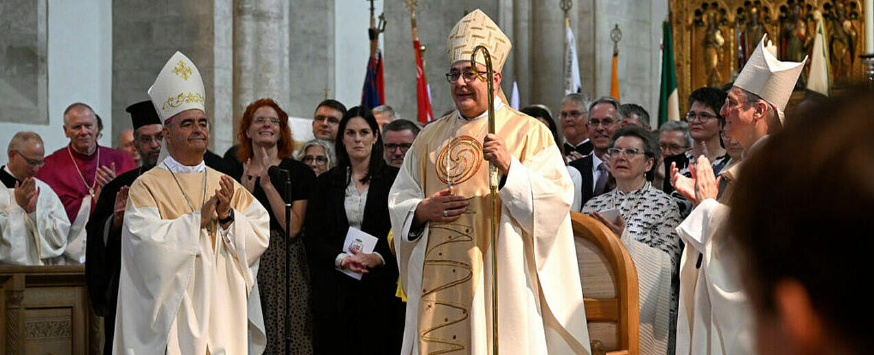 Bischof Dominicus Meier ermutigt in seiner ersten Predigt als neuer Bischof von Osnabrück zum positiven Miteinander. (Foto: Bistum Osnabrück)