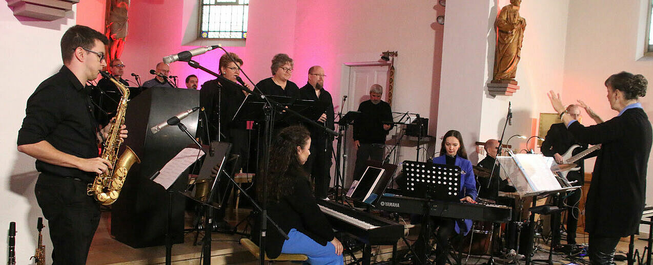 Die Uraufführung des "Te Deum" am 27. Oktober 2024 in der Josephskirche in Eppelheim. (Foto: Geist und Lied e.V.)
