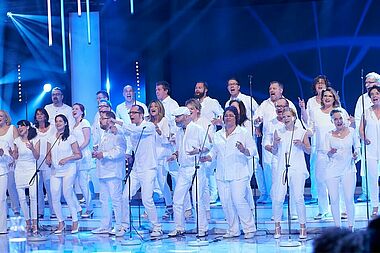 Der Pop-Chor „Groophonik“ aus Detmold sorgt am 7. Mai in der Paderborner Marktkirche für Stimmung. (Foto: Groophonik/Melanie Grande)
