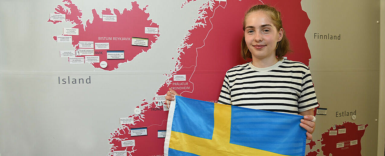 Elisabeth freut sich ihren Freiwilligendienst für das "Praktikum im Norden" im Brigittenkloster in Vadstena, Schweden anzutreten. (Foto: Simon Helmers)