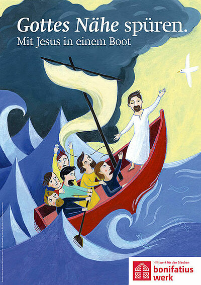 Motiv zur Aktion 2017: "Gottes Nähe spüren. Mit Jesus in einem Boot"