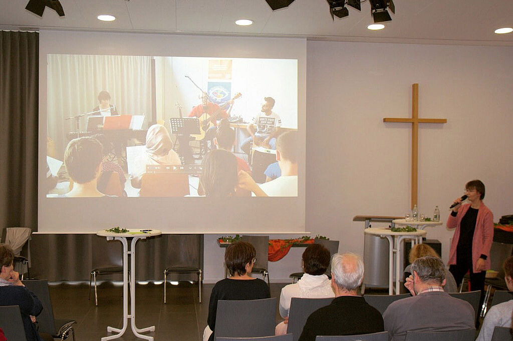 Ankündigung des Projektes im Rahmen einer Veranstaltung der Fokolar-Bewegung. (Foto: Fokolar-Bewegung)