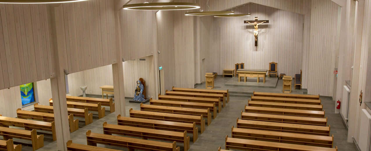 Die Jungfrau-Maria-Kirche kurz vor der Einweihung. Foto: Hans Andersson