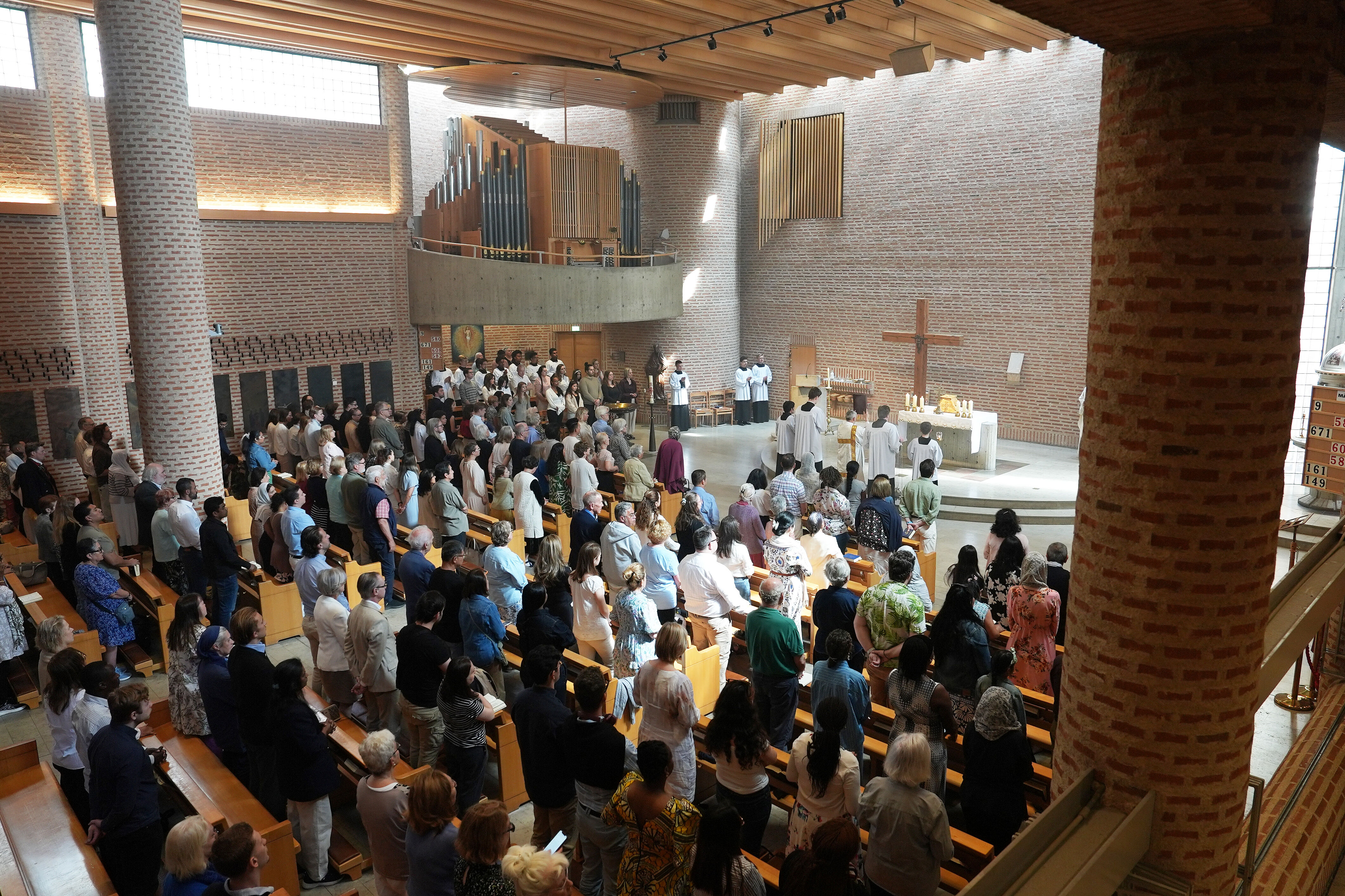 Messe in der Stockholmer Innenstadtgemeinde Sankt Eugenia. (Foto: Theresa Meier)