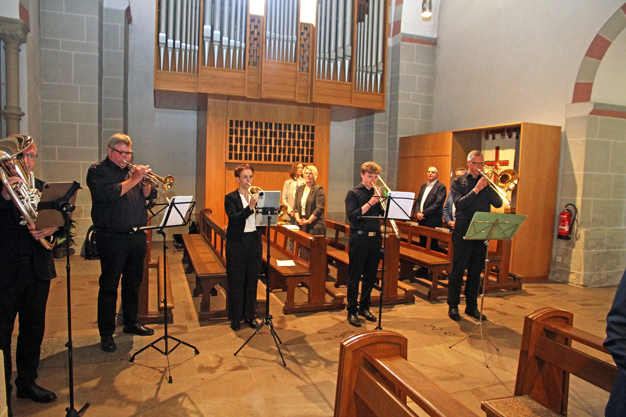 Das Bläserensemble Brenken gestaltete den Gottesdienst mit. (Foto: Johannes Büttner)