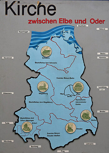 So sah die kirchenpolitische Karte in der DDR aus. (Bild: Bonifatiuswerk)