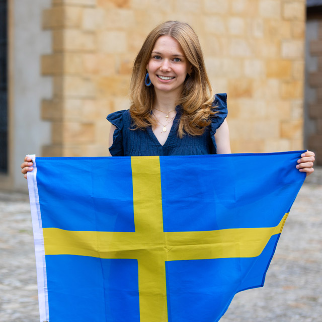 Amalia-Dorothea Saitz, von September 2025 bis Juli 2026 im Stiftsgården Marielund, Schweden