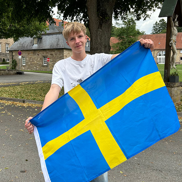 Frederik Hasenauer, von September 2025 bis Juli 2026 im Newman-Institut in Uppsala, Schweden