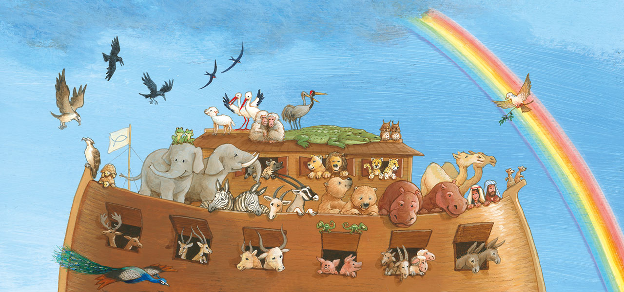 Unser Motiv für die "Tiere der Bibel"-Aktionstage: Die Arche von Kinderbuch-Illustrator Silvio Neuendorf