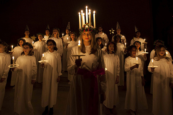 Santa Lucia, Tag der Lichterkönigin, ein wichtiges Ereignis in der Weihnachtszeit in Schweden. (Foto: Reaz Uddin)
