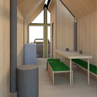 So soll die kleine Kirche von Innen aussehen. (Grafik: Koop Architekten & Ingenieure)