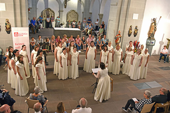Der Frauenchor „Balta“ im Jahr 2019 bei einem Konzert in der Paderborner Gaukirche. Foto: Patrick Kleibold
