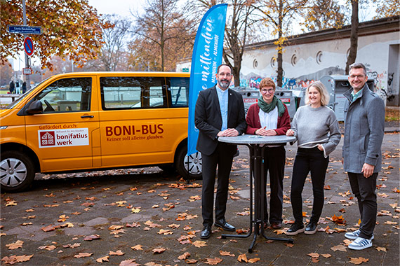Thorsten Gompper (von links), Sandra Nitsche, Corinna Hess und Tobias Aldinger haben den Familiengottesdienst organisiert. (Foto: Familie Mittendrin/EB Freiburg)