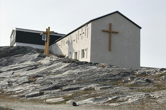Die Christ König Kirche ist die katholische Kirche in Nuuk, der Hauptstadt Grönlands. (Foto: Georg Austen)