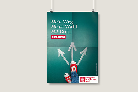 "Mein Weg. Meine Wahl. Mit Gott." steht für die Firmung 2027. (Bild: Bonifatiuswerk)