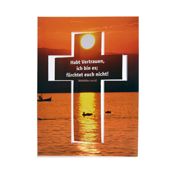 Postkarte mit Kreuz: Habt Vertrauen