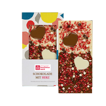 Schokoladentafel: "Schokolade mit Herz"
