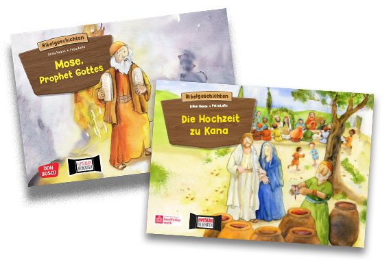 Diese zwei Kartensätze "Mose, Prophet Gottes" und "Die Hochzeit zu Kana" werden mit dem Erzähltheater geliefert. (Foto: privat)