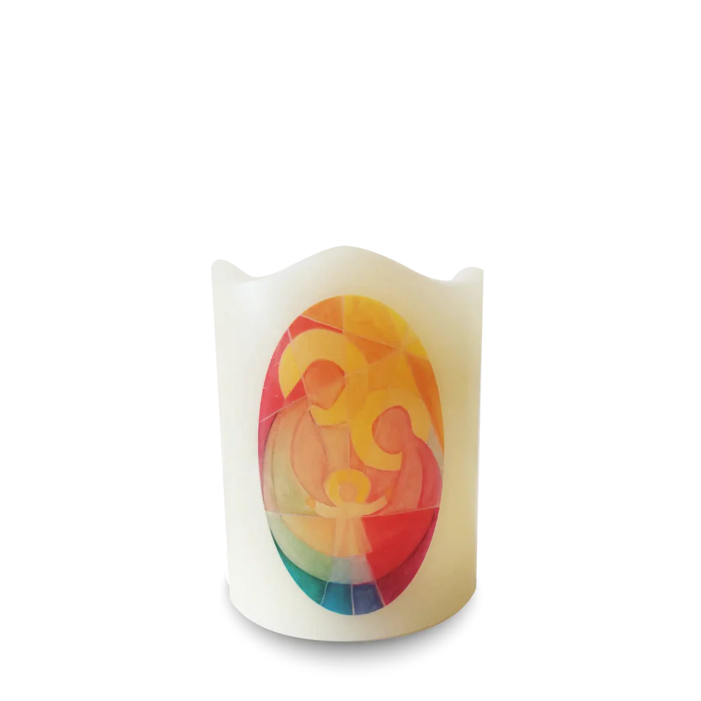 LED-Weihnachtskerze: Heilige Familie